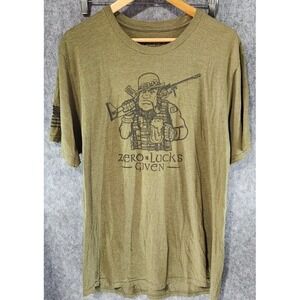 Govx‎ T-shirt Men's 2XL Hunter Green Zero Lucks Given